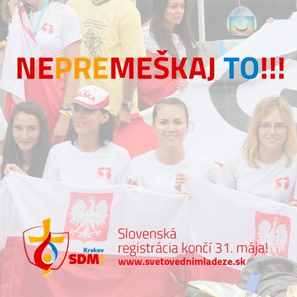 Naša registrácia končí o 7 dní