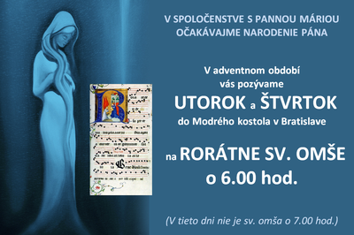 Rorátne sv. omše v Modrom kostole